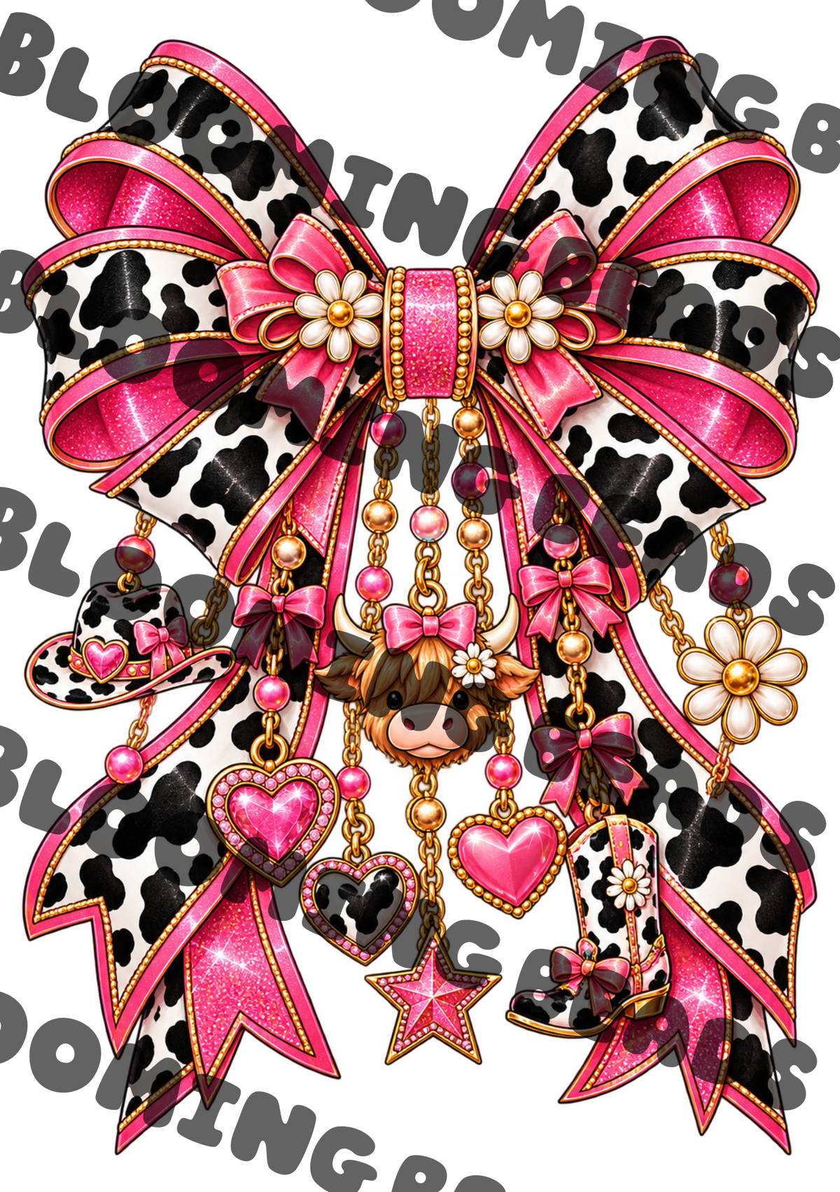 A5 notebook wrap - cow print bow