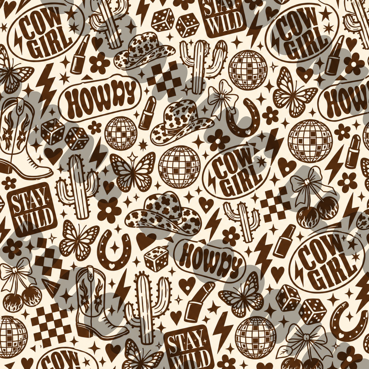 Cow girl printed vinyl