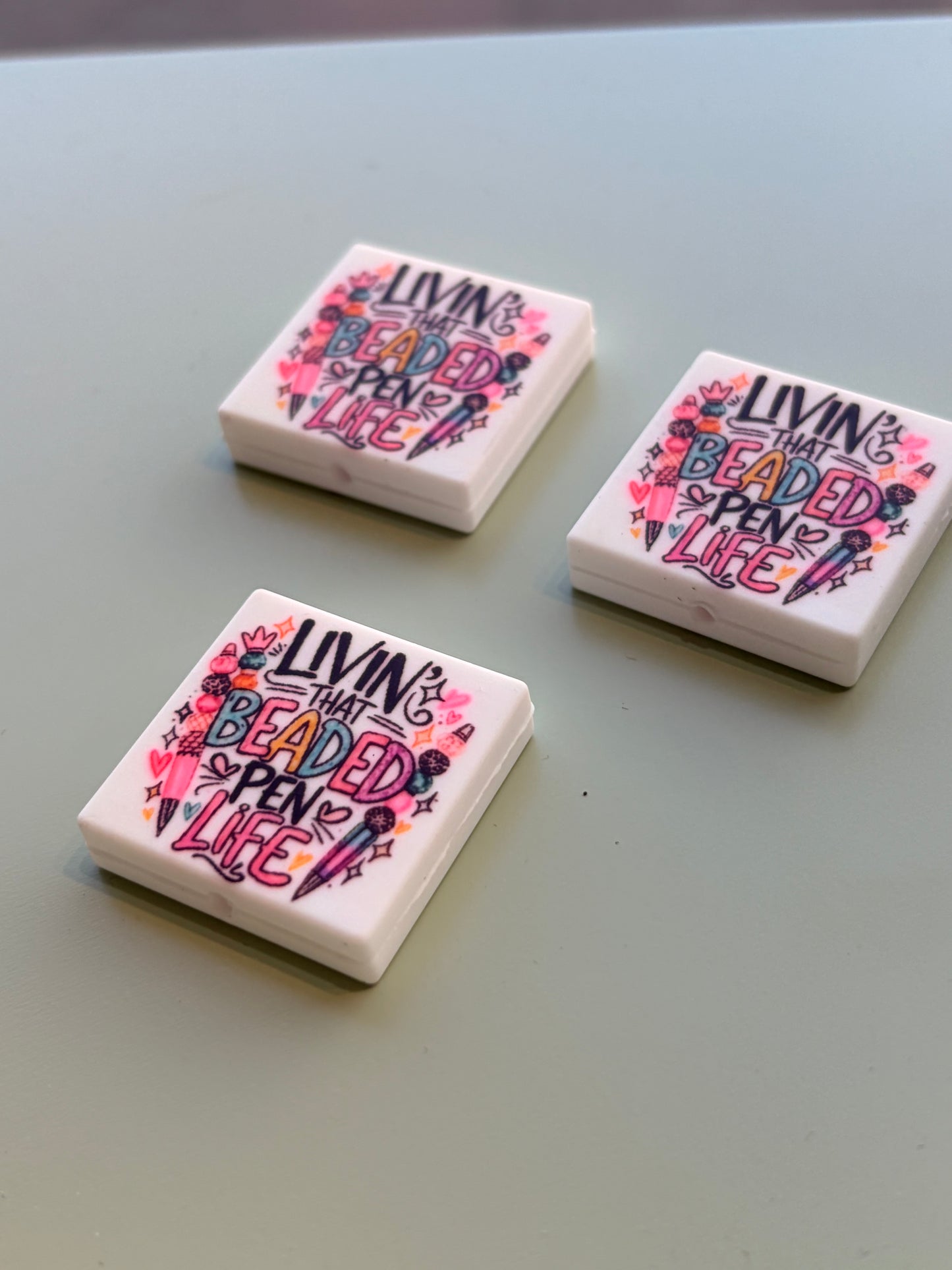 Pen life silicone focal beads
