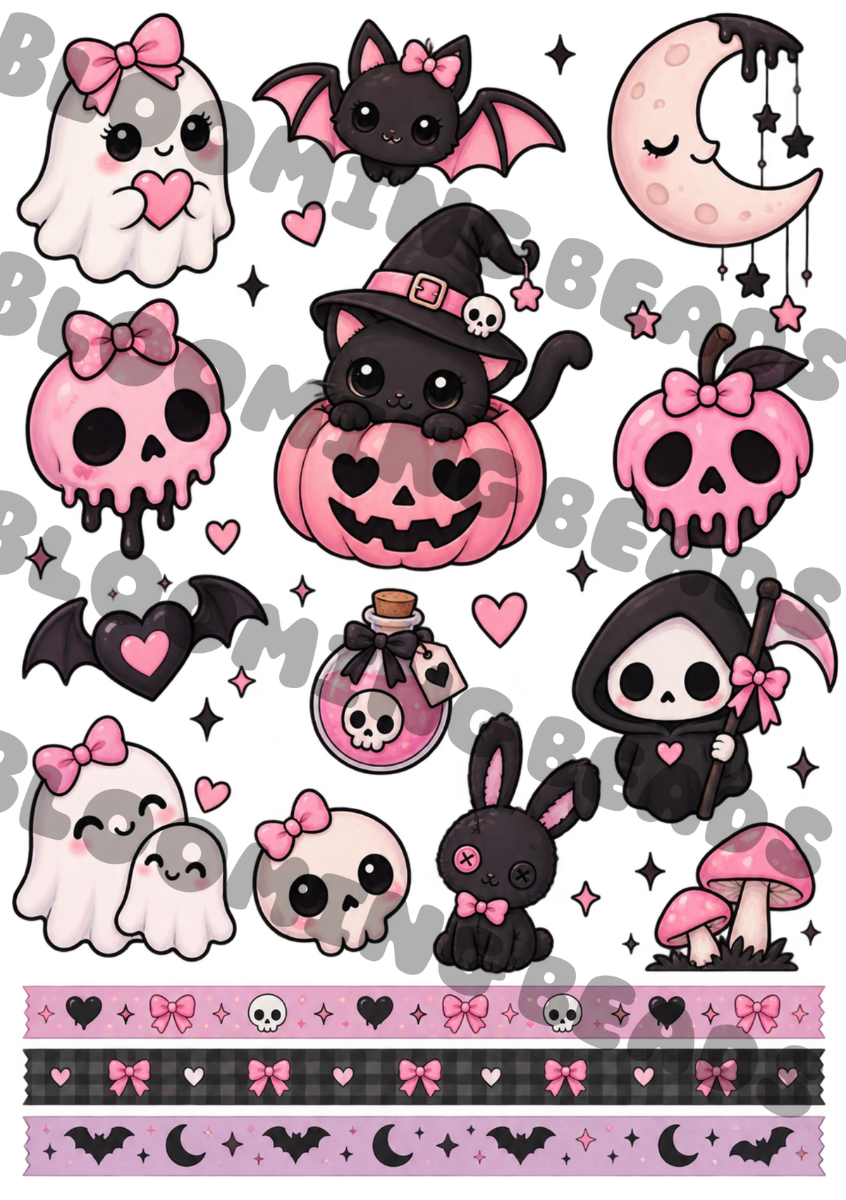 A4 element sheet cute horror