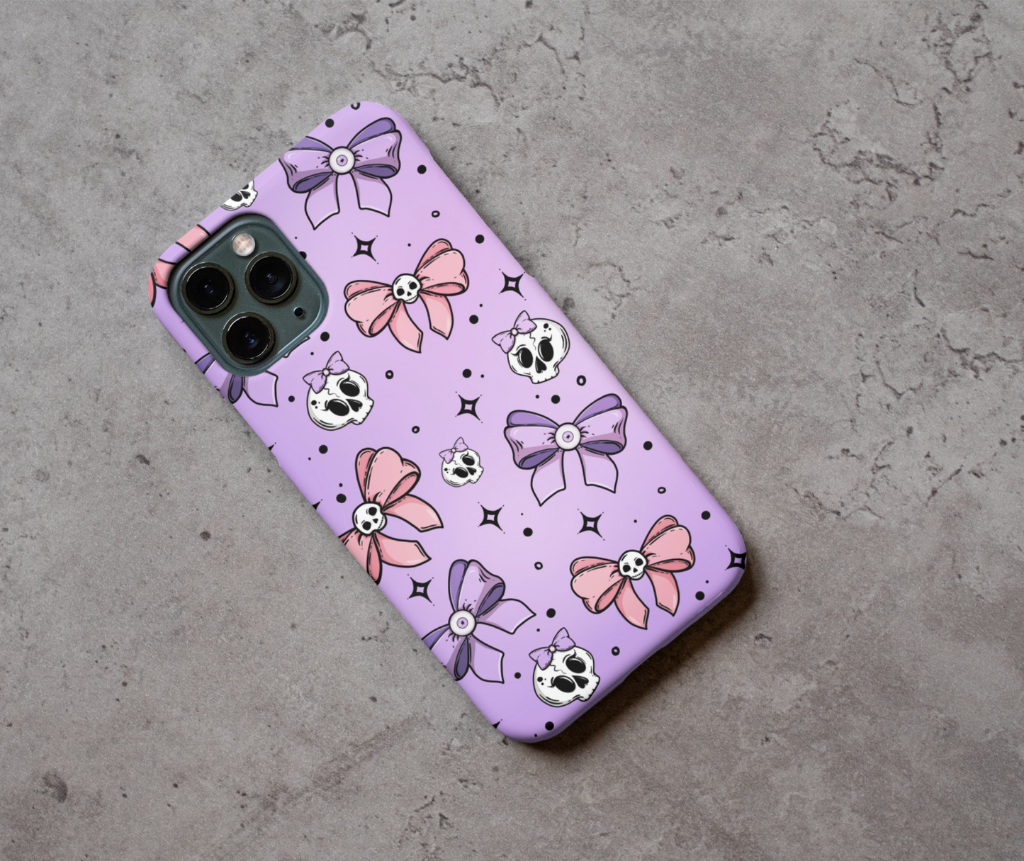 Bow and skull phone case