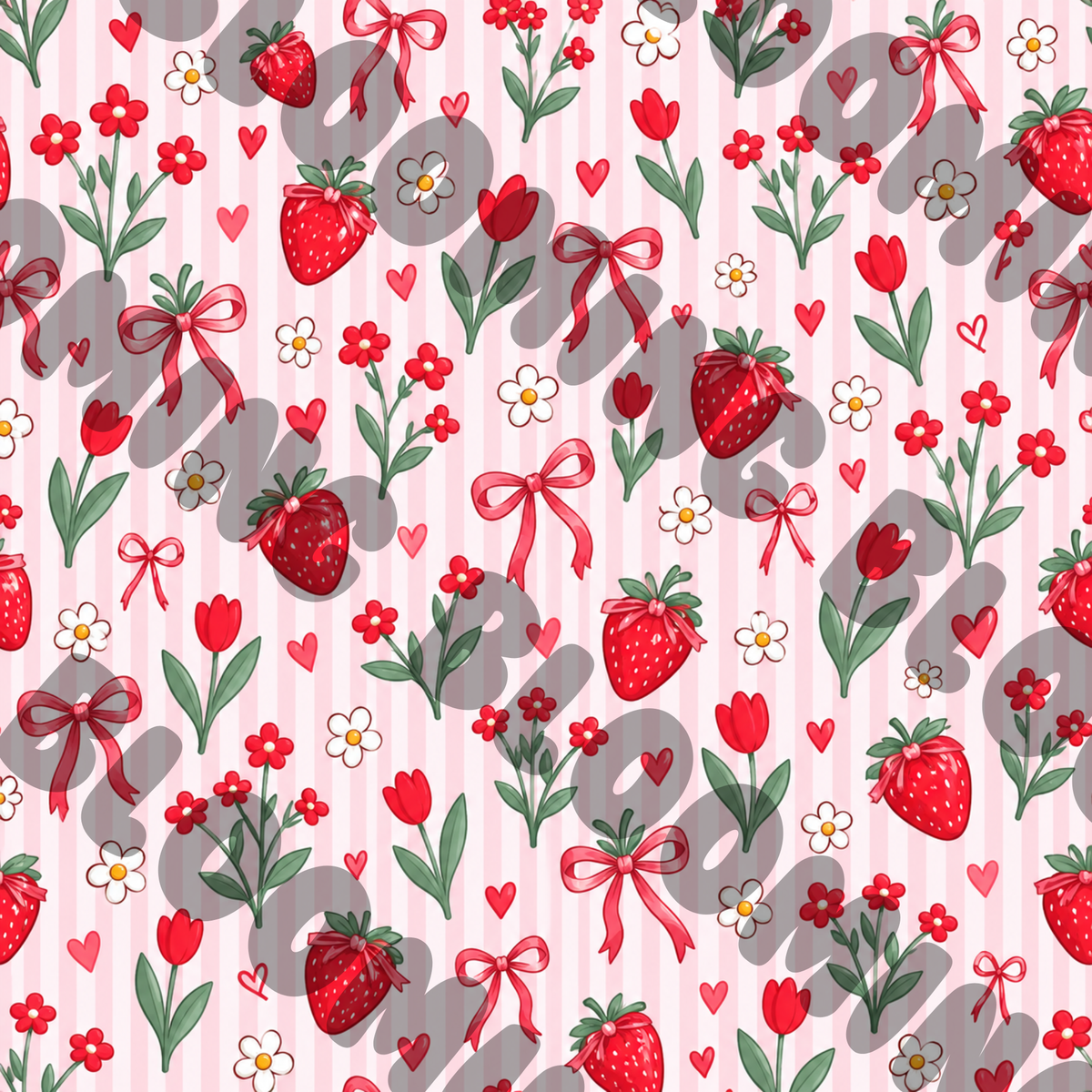 Strawberry printed vinyl