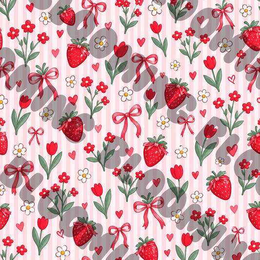 Strawberry printed vinyl