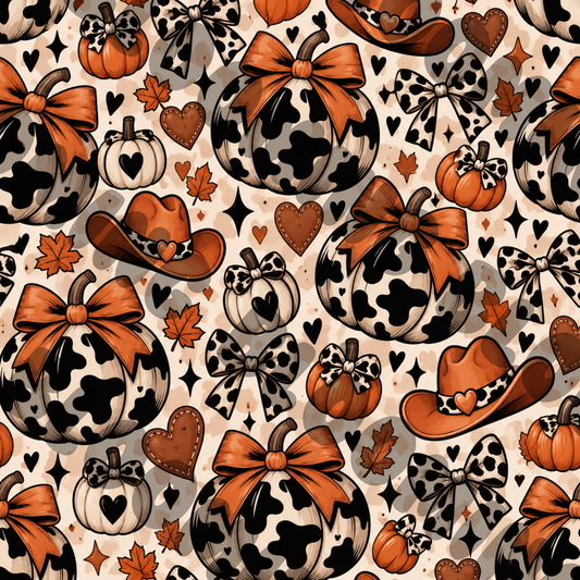 Cow pumpkin printed vinyl