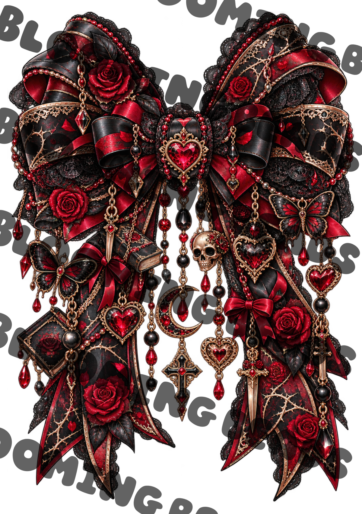 A5 notebook wrap - dark romance bow