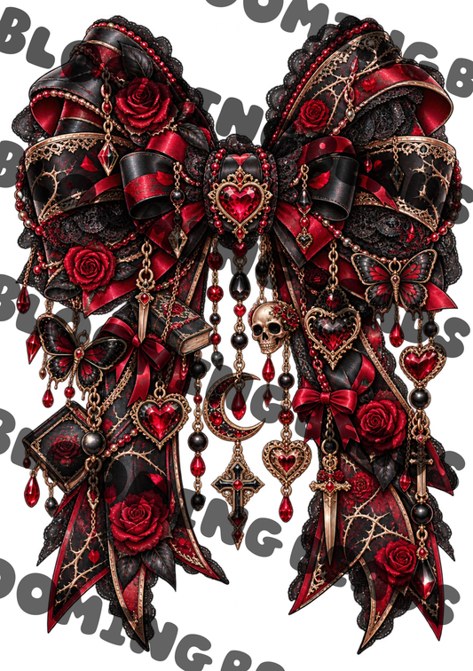 A5 notebook wrap - dark romance bow