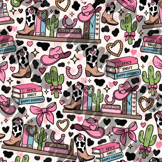 Cow boy books printed vinyl