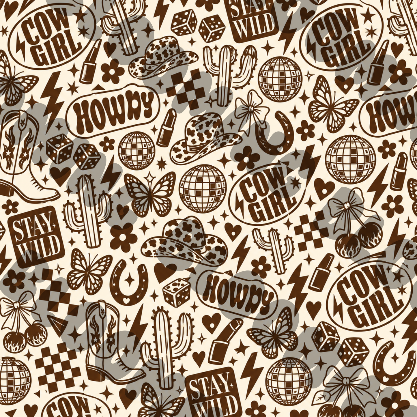 Cow girl printed vinyl