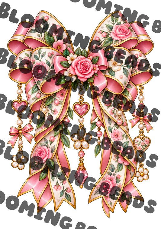 A5 notebook wrap - rose bow