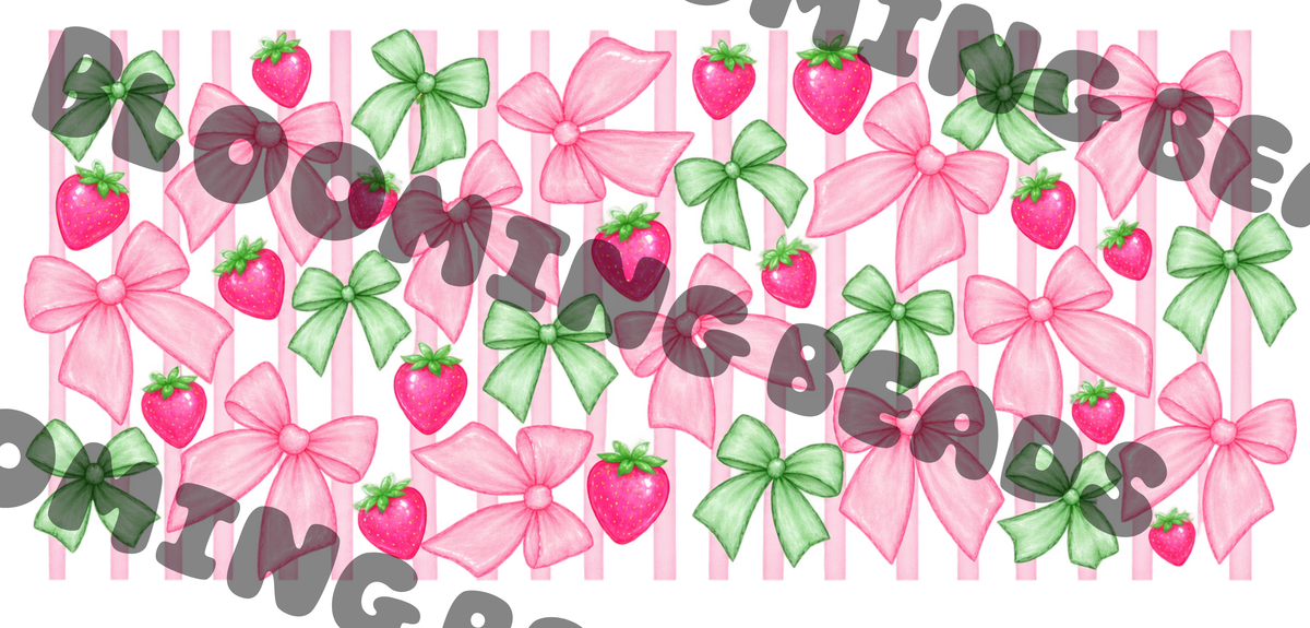 16oz Strawberry bows wrap