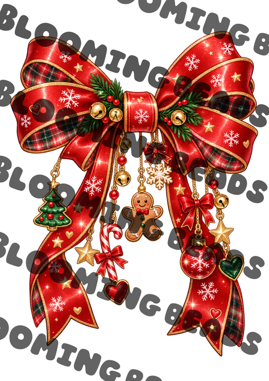 A5 notebook wrap - Christmas bow