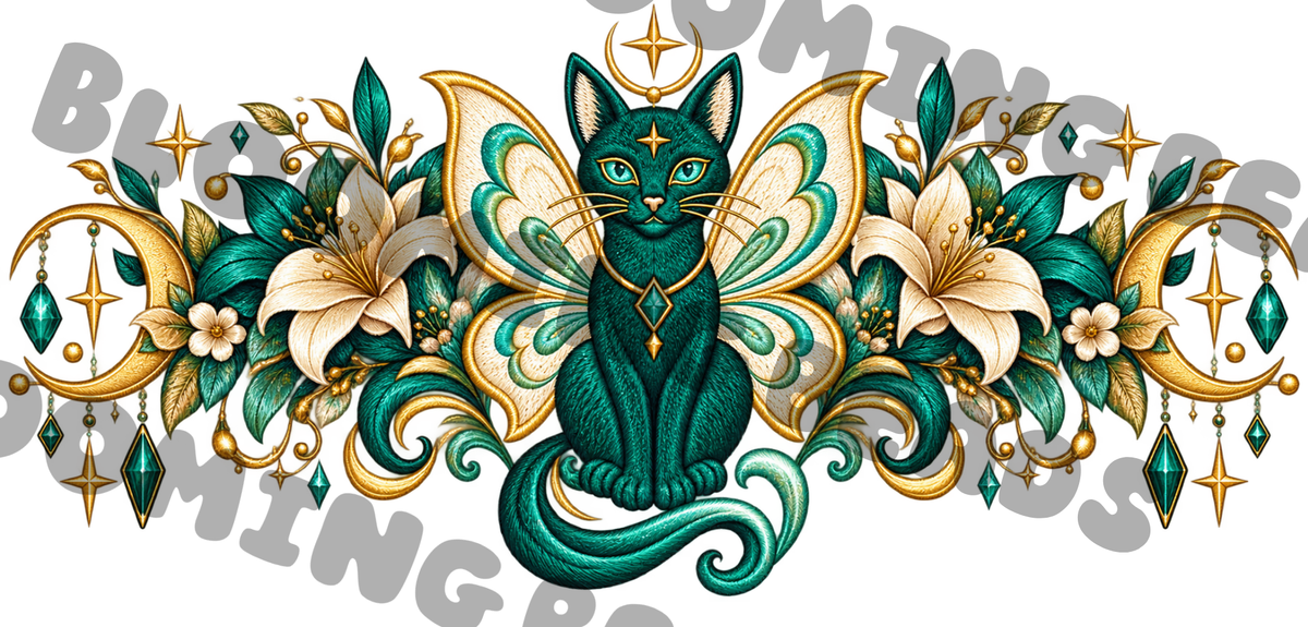 16oz wrap green kitty