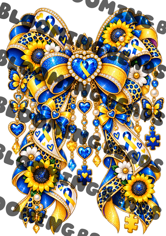 A5 notebook wrap - Down syndrome bow