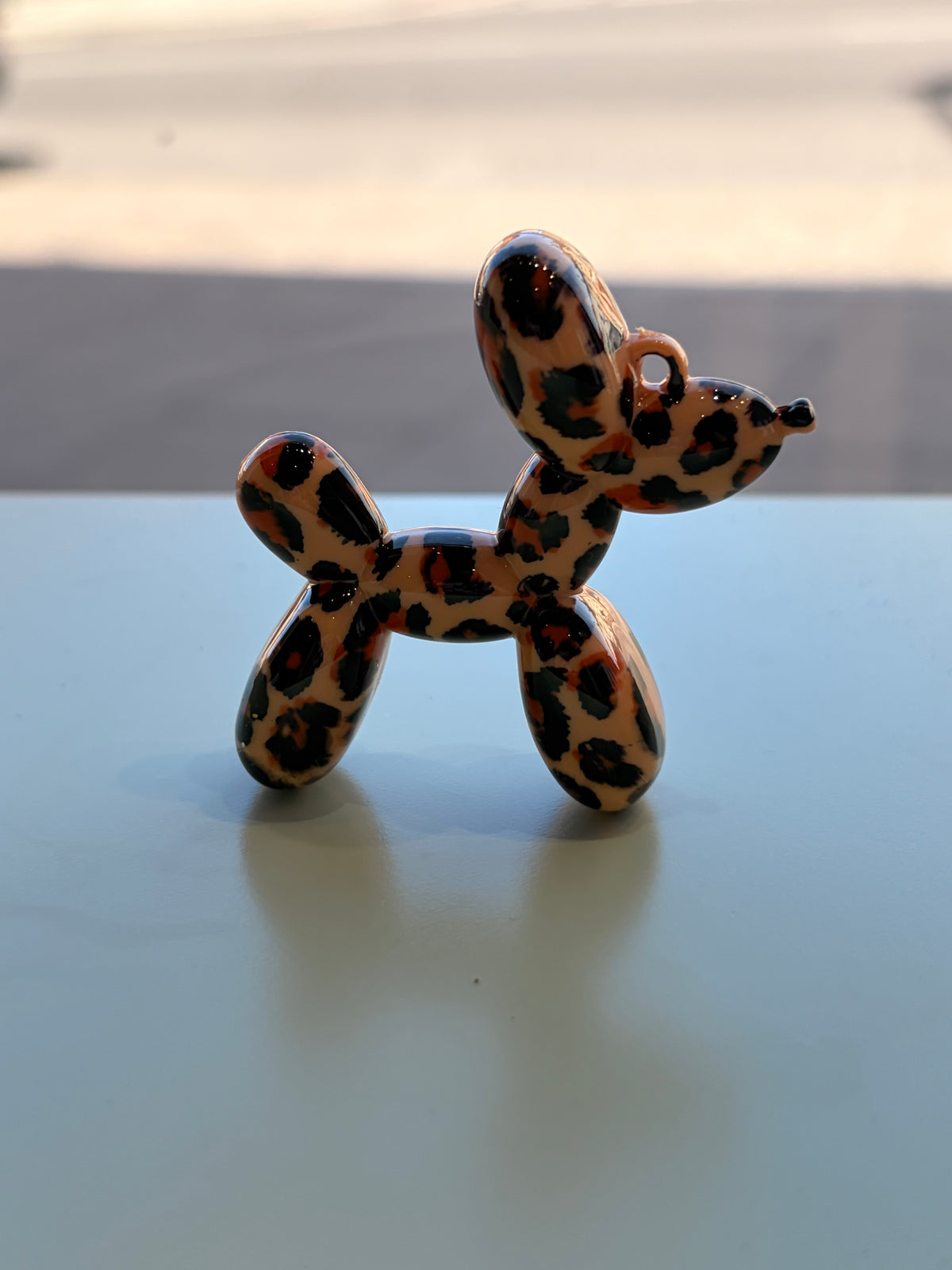 Leopard print balloon dog pendant