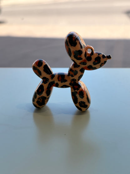Leopard print balloon dog pendant