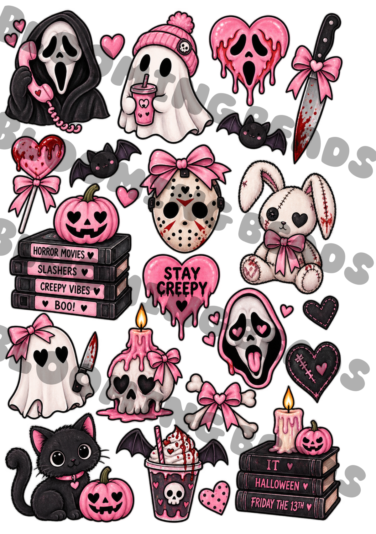 A4 element sheet cute horror