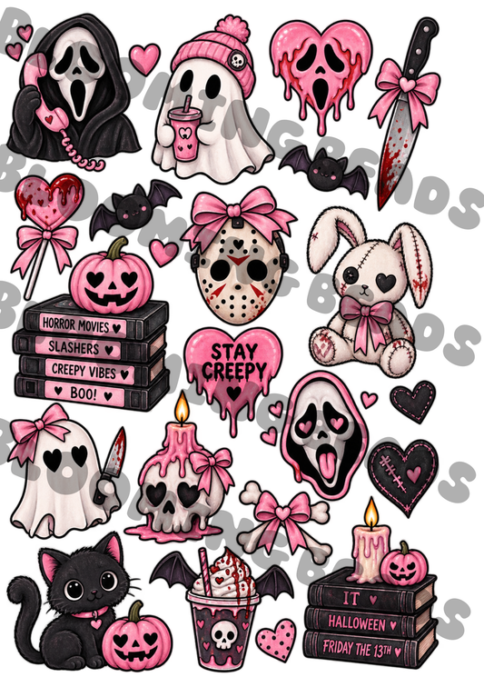 A4 element sheet cute horror