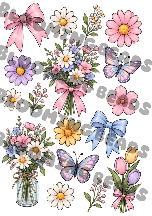 A4 element sheet flowers