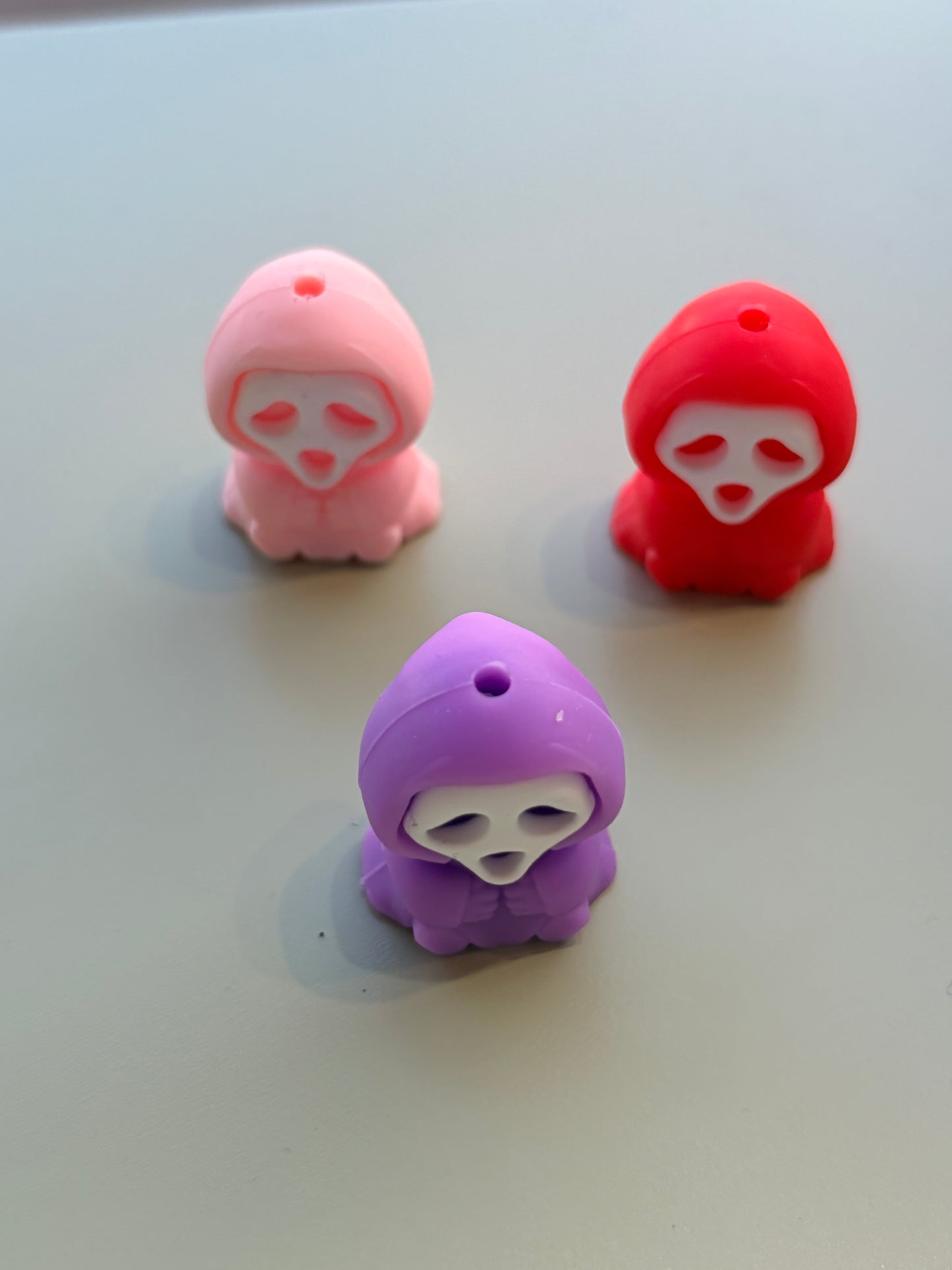 3d ghost face silicone focal beads