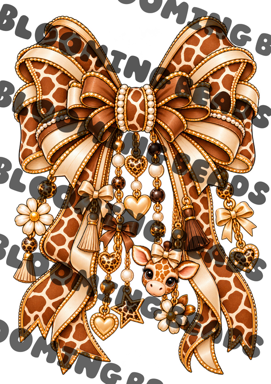 A5 notebook wrap - giraffe bow