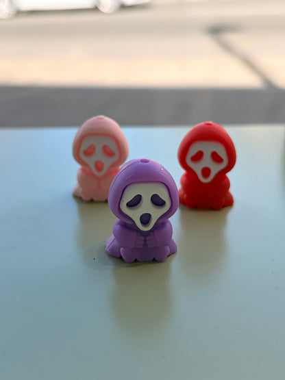 3d ghost face silicone focal beads