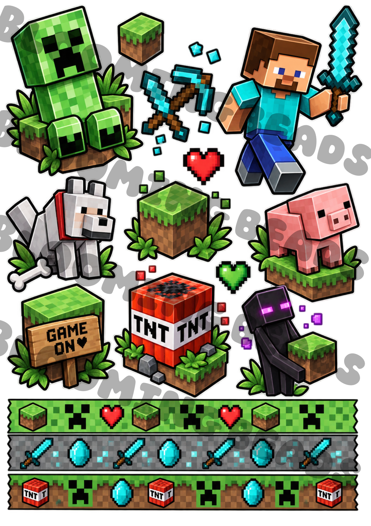 A4 element sheet Minecraft