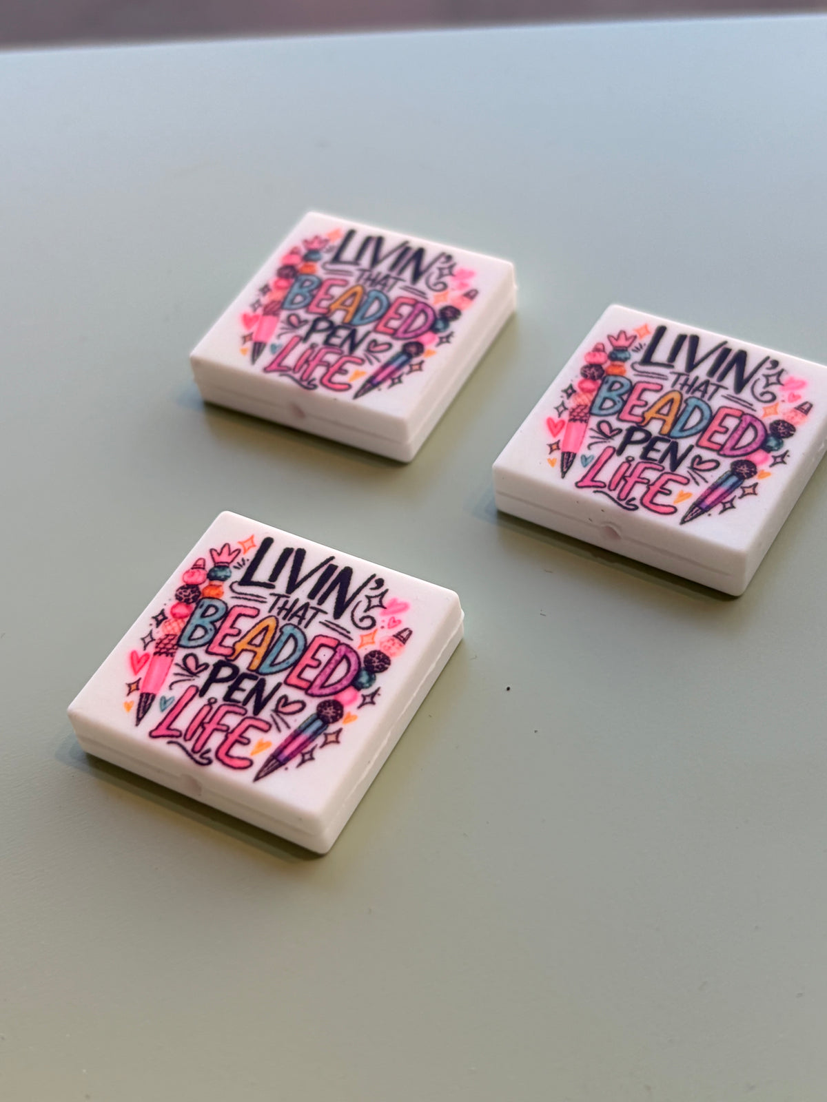 Pen life silicone focal beads