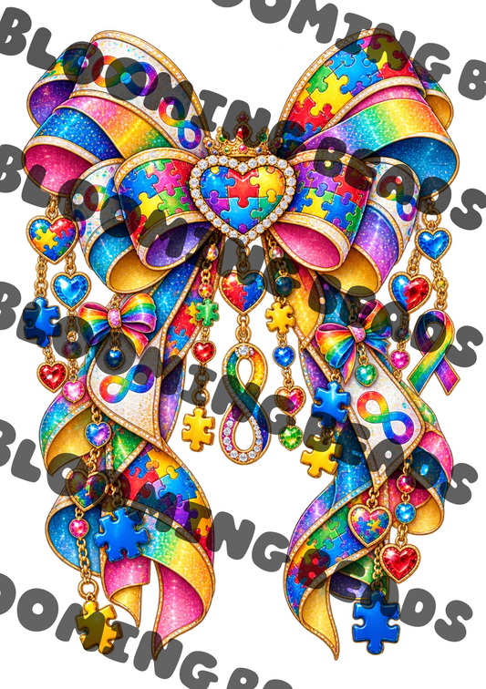 A5 notebook wrap - autism bow