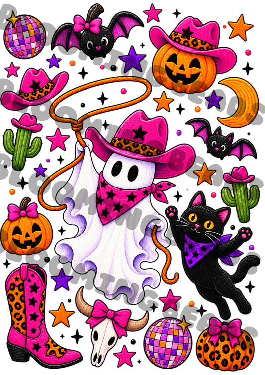 A5 notebook wrap - cowboy ghost cat