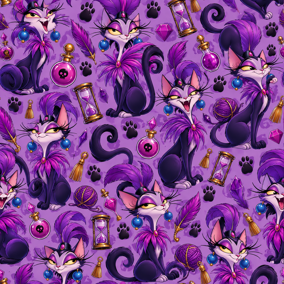Purple cat bead