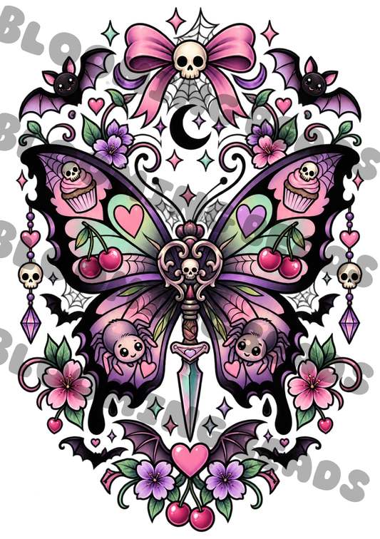 A5 notebook wrap - Spider butterfly