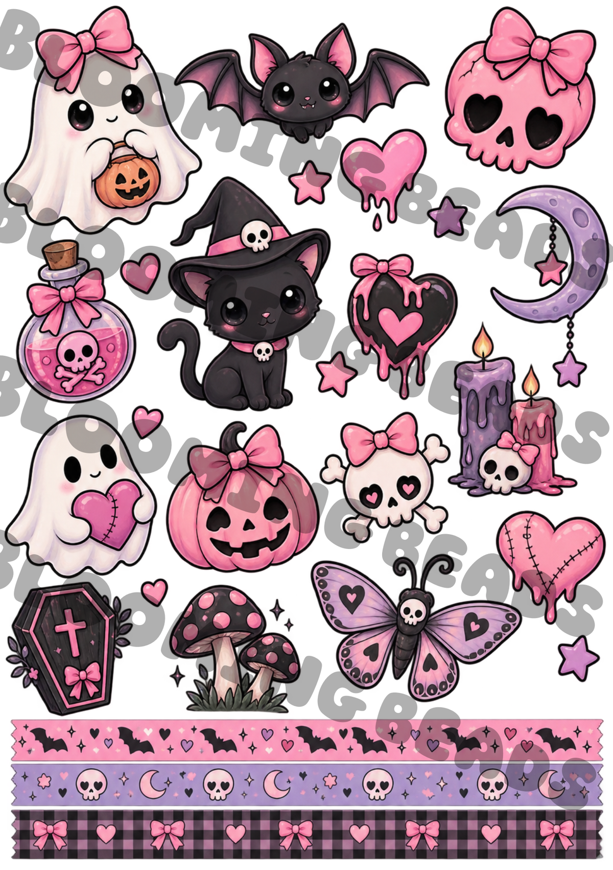 A4 element sheet cute horror2