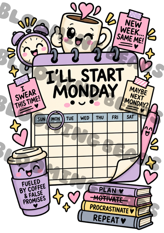 A5 notebook wrap - start Monday