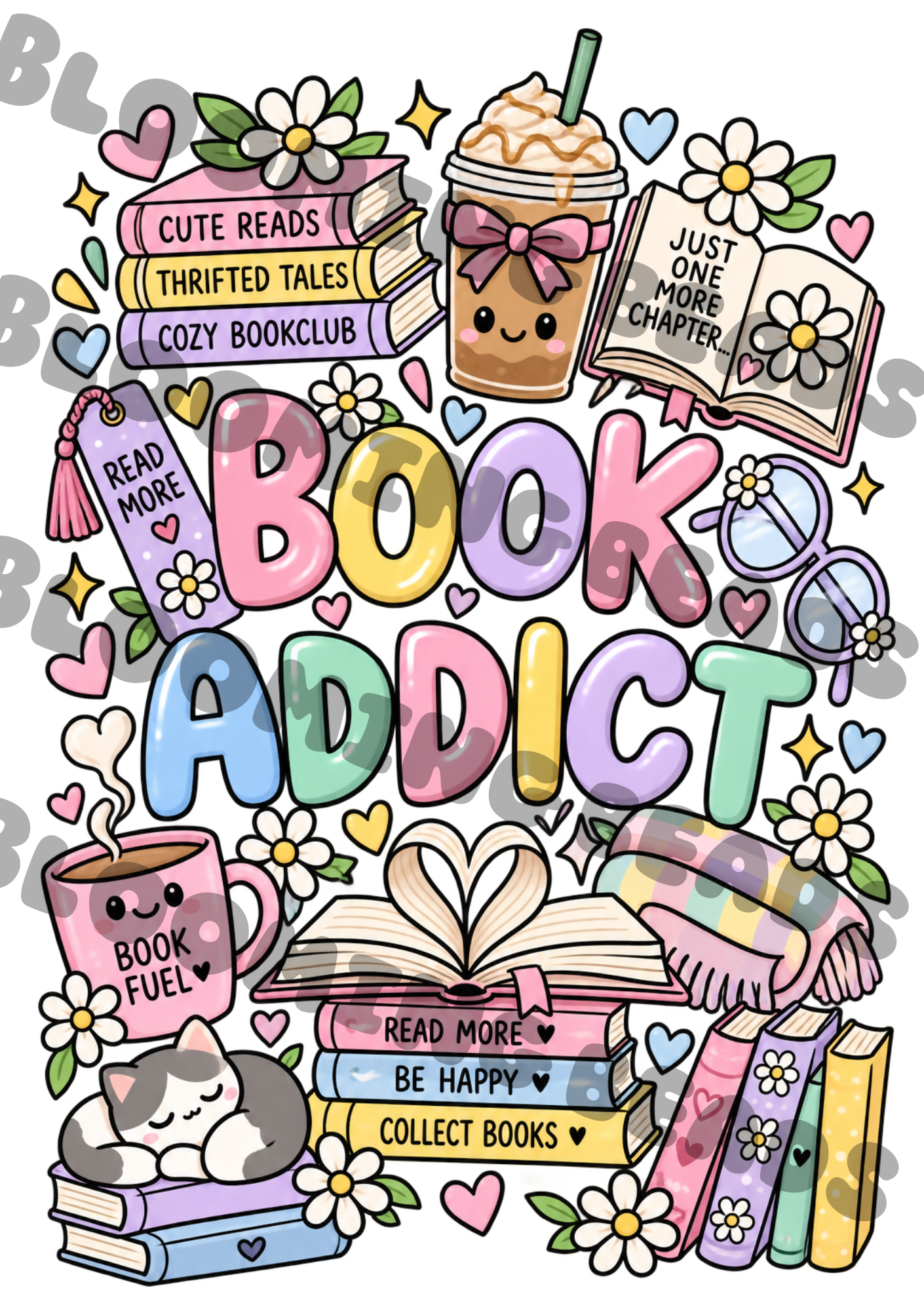 A5 notebook wrap - book addict