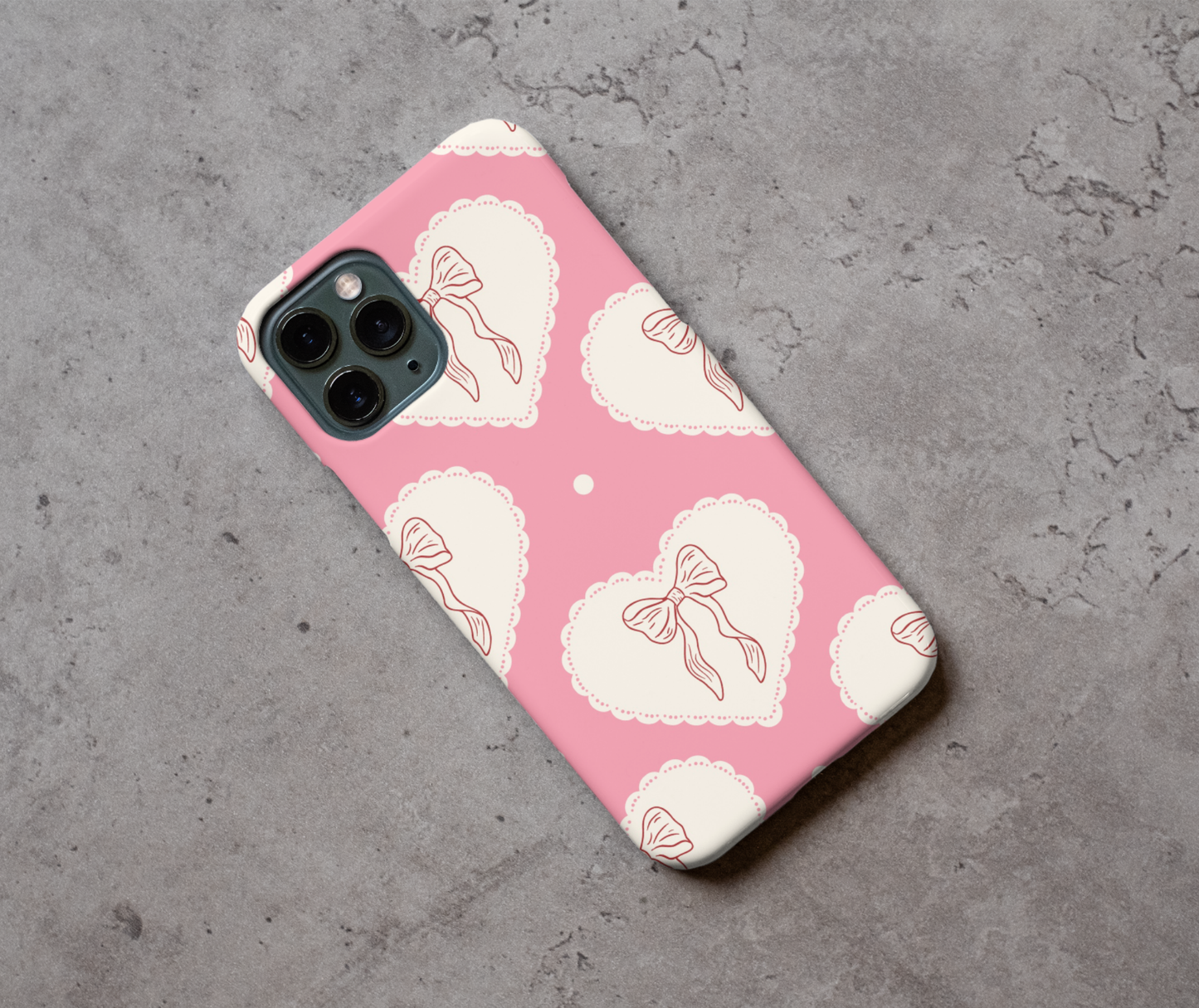 Heart with bow phone case