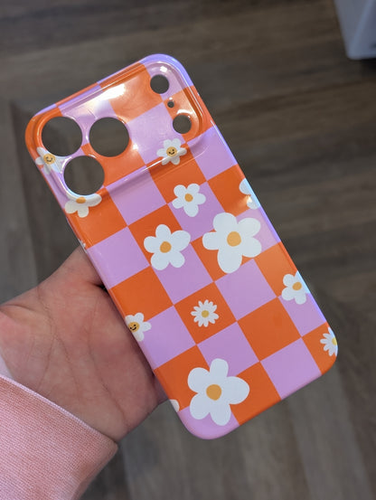 Flower checkered phone case
